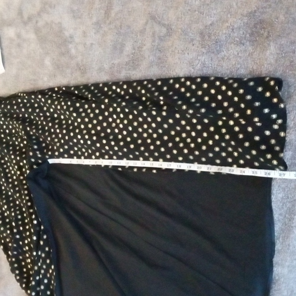 Eliza J NWT black chiffon maxi with gold dots and high slit - Picture 7 of 11